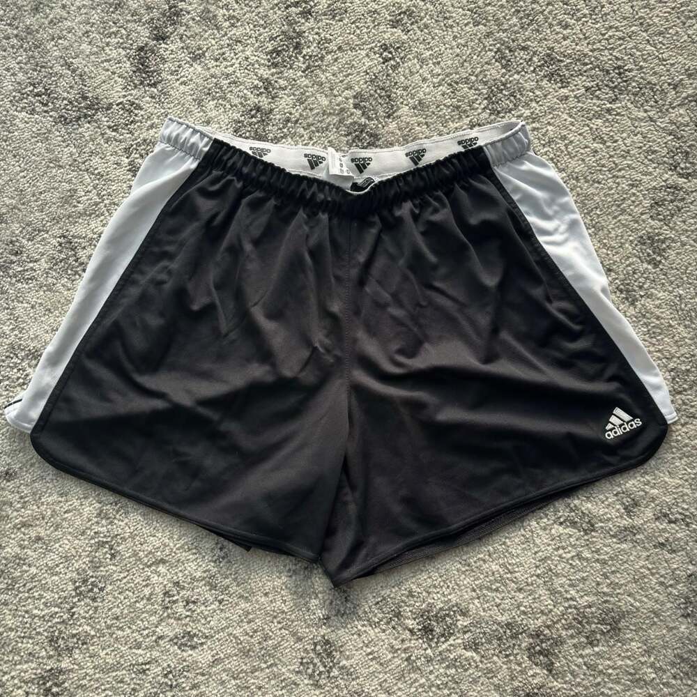 Vintage Adidas Climalite Black and White Running Shorts XL